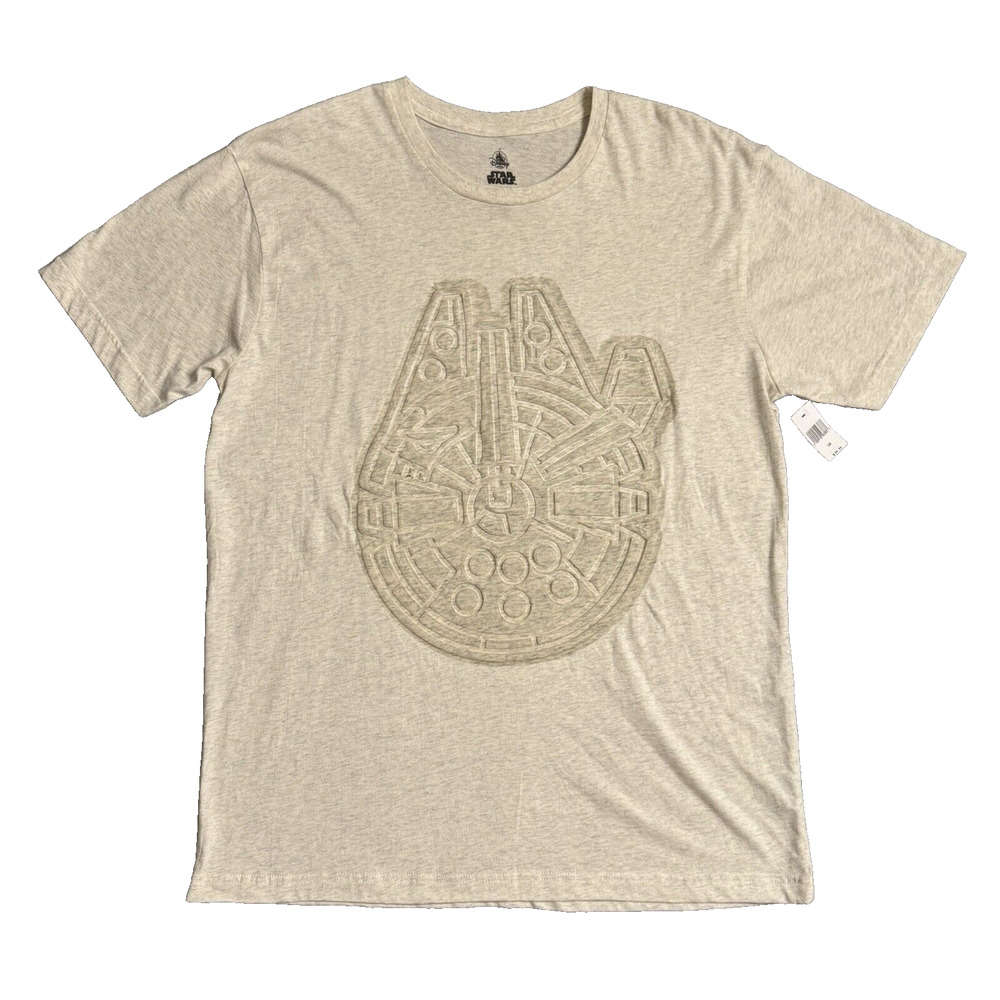 Star Wars Millennium Falcon T Shirt Adult Large Disney 3D Embossed Tee NWT